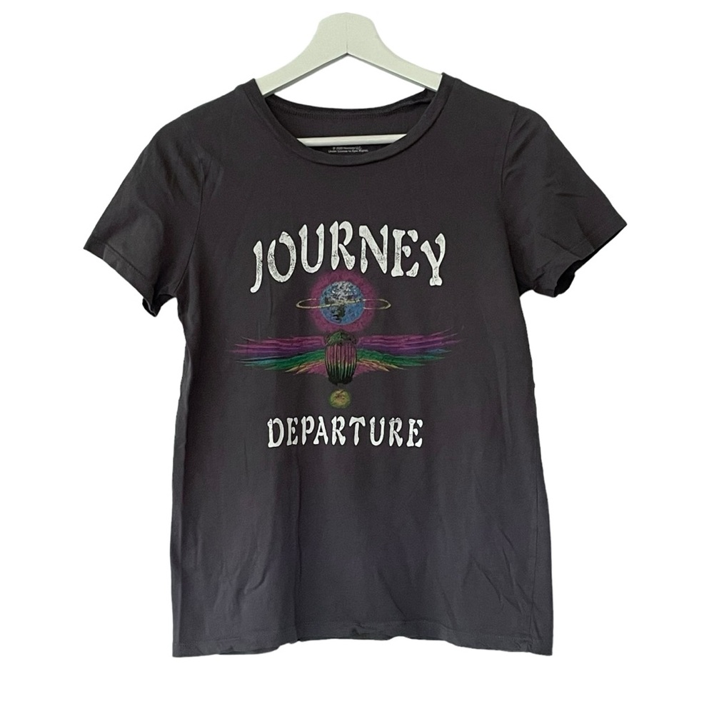 Journey Band Graphic Tee Departure Scoop Neck Gray Women’s Size XS 100% Cotton